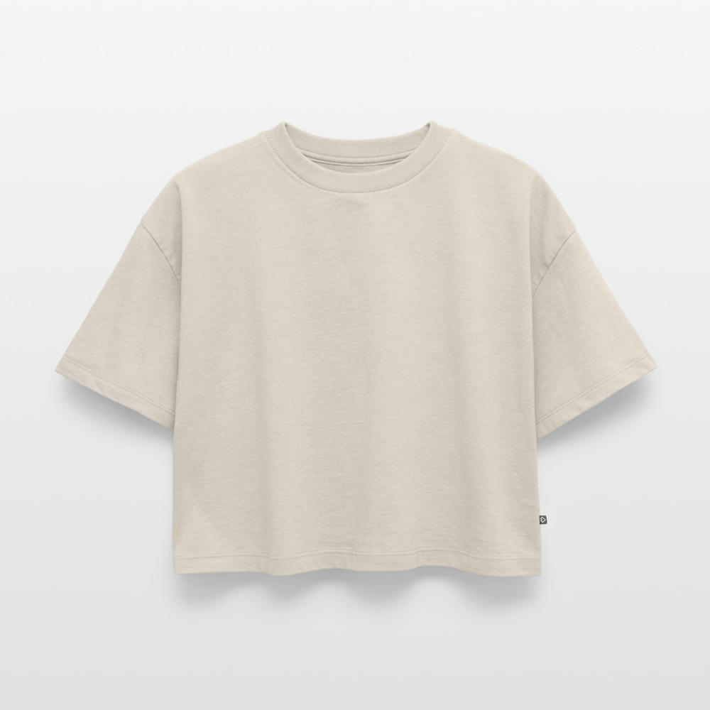 Cropped Shirt – Geh du mal auf die Nerven - beige