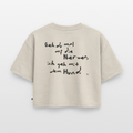 Cropped Shirt – Geh du mal auf die Nerven - beige